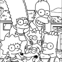 Simpsons Pic Coloring Page Pages Cartoon