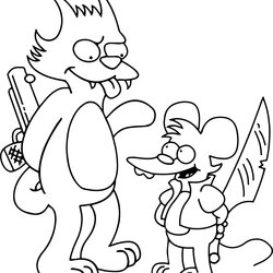 Fine Simpsons Coloring Pages At Free Printable Itchy Scratchy Pica Para Unlimited Color Smoking Print