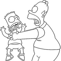 Capital The Simpsons Coloring Pages Homer Simpson Bart Kids Color Print Cartoon Printable Colouring Sheets