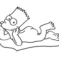 Superior Simpsons Coloring Pages Animated Bart