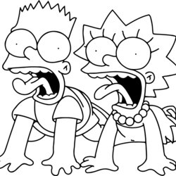 Spiffing Simpsons Coloring Pages To Print Out Home Simpson Bart Printable Lisa Family Colouring Para Cartoon