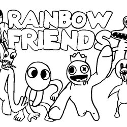 Preeminent Rainbow Friends Coloring Page For Kids And Adults Home