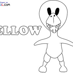 Terrific Yellow Rainbow Friends Coloring Pages