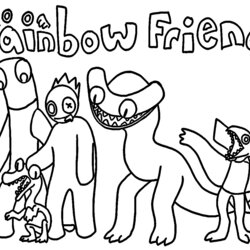 Perfect Rainbow Friends Chapter Gang Coloring Pages Printable