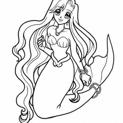 Get This Free Cute Coloring Pages For Kids Mermaid Melody Drawing Color Cartoon Mermaids Printable Print