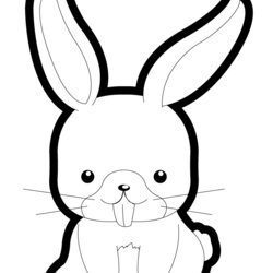 Terrific Coloring Pages Cute And Easy Free Printable Cartoon Bunny Kids Rabbit Bunnies Rabbits Print Clip