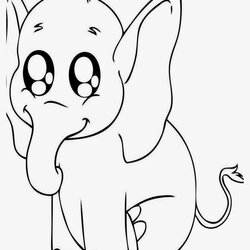 Perfect Coloring Pages Cute And Easy Free Printable Animals Baby Animal Print Color Kids Elephant Girls