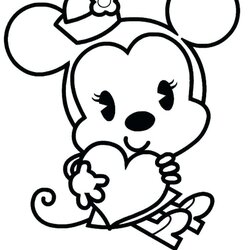 Great Cute Easy Coloring Pages At Free Printable Disney Kids Baby Simple Characters Puppy Colouring Cuties