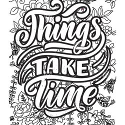 Capital Encouraging Quotes Coloring Pages Positive Inspirational Words Book Motivational Design