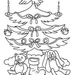 Free Printable Christmas Tree Coloring Pages For Kids Blank Trees Template Gifts Templates Con