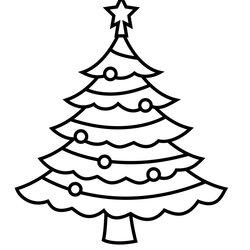 Cool Christmas Tree Coloring Pages Simple