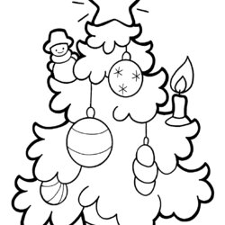 Excellent Christmas Tree Coloring Pages For Printable Free