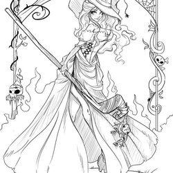 Supreme Free Printable Witch Coloring Pages For Kids Adults Art Page