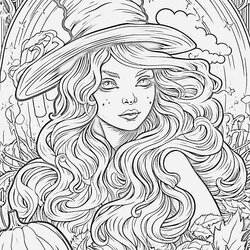 Cute Witch Coloring Pages To Print Gorgeous And Page For Adults