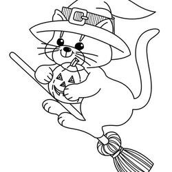 The Highest Quality Free Witch Coloring Pages Printable Cute Halloween Cat