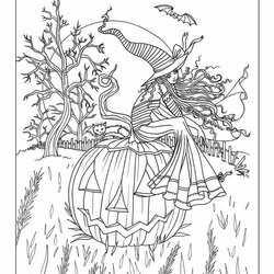 Magnificent Get This Adult Halloween Coloring Pages Cute Witch Adults Printable Print Library Popular Fit