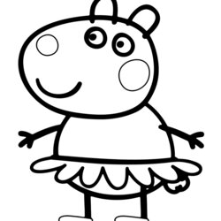 Terrific Pig Coloring Pages With Swimwear Free Printable Print