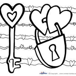 Superb Printable Valentine Day Coloring Page Coolest Free Pages Valentines Cut Key Color Print Adults Paste