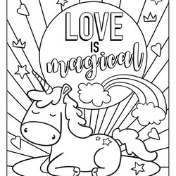 Supreme Valentine Day Coloring Pages Home Kids Valentines Printable Color Unicorn Children Crayola Print
