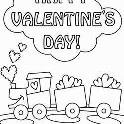 Swell Valentine Day Coloring Pages Valentines Train Color Happy Printable Print Kids Cards Jesus Number Boy
