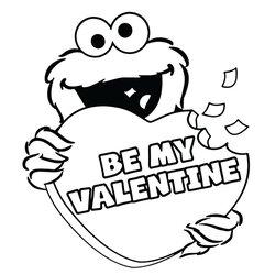 Eminent Valentine Day Coloring Page Free Pages Elmo Kids Sheet Celebrating
