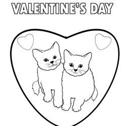 Perfect Free Printable Valentine Day Coloring Pages Kitten Valentines