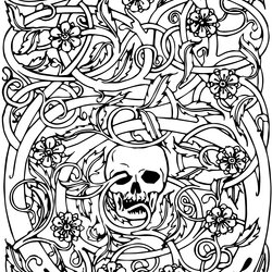 Excellent Adult Coloring Pages Halloween At Free Download Adults Scary
