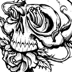 Fantastic Creepy Coloring Pages For Adults At Free Printable Scary Skull Roses Halloween Kids Skulls Adult