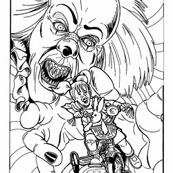 High Quality Horror Coloring Pages At Free Download Scary Halloween Clown Printable Sheets Adult Drawing