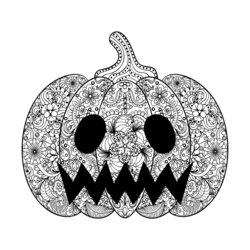 Super Halloween Scary Pumpkin By Adult Coloring Pages Adults