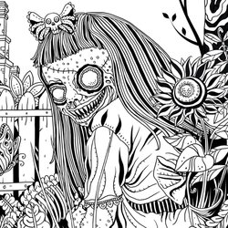 Spiffing Scary Coloring Pages For Adults Free Horror Page Wonder Day