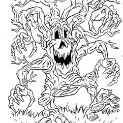Legit Scary Halloween Coloring Page Home Pages Spooky Printable Adults Adult Kids Monster Color Cartoon