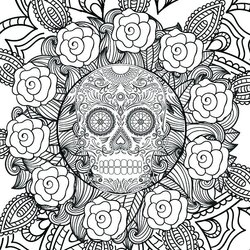Superb Scary Halloween Coloring Pages For Adults At Free Skull Spooky Mandala