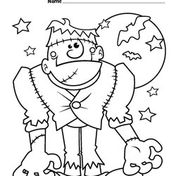 The Highest Standard Scary Halloween Coloring Pages For Adults At Free Frankenstein Monster Print Kids