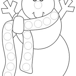Sublime Dot Marker Coloring Pages At Free Download Bingo Dauber Snowman Preschool Winter Printable Kids