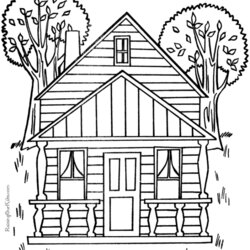 Free Coloring Pages Houses Download House Color Printable Print Kids Sheets Colouring Colour Adult Farm