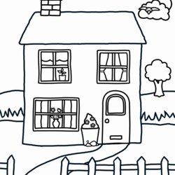 Superior Free Cartoon House Coloring Pages Download Printable Colouring Kids Houses Sheets Drawing Print