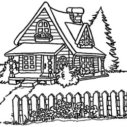 Wonderful Cartoon House Coloring Pages Home Houses Colouring Sheet Doll Printable Kids Sheets Print Winter