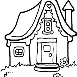 Terrific Cartoon House Coloring Pages Home Preschool Popular