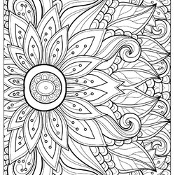 Brilliant Flower With Multiple Petals Flowers Kids Coloring Pages For