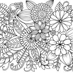 Supreme Very Detailed Flowers Coloring Pages For Adults Hard To Color All Scaled