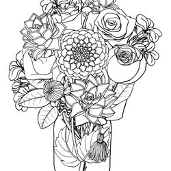 The Highest Quality Flowers Coloring Pages For Adults Flower Homemade Gifts Made Easy In Jar