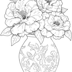 Flower Coloring Pages For Adults Best Kids Flowers Color