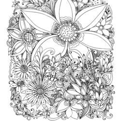 Perfect Flower Coloring Pages For Adults Printable Com Print Adult Flowers Book Look Other