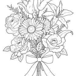 Matchless Get This Realistic Flowers Coloring Pages For Adults Print