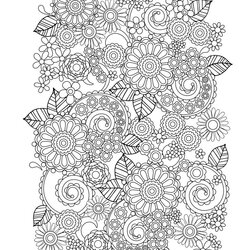Excellent Flower Coloring Pages For Adults Best Kids Page Free