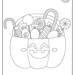 Wonderful Trick Or Treat Coloring Pages For Kids