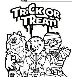 Free Printable Trick Or Treat Coloring Pages Colouring Scientist Sheets