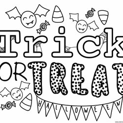 Trick Or Treat Halloween By Heather Coloring Page Printable Pages Print