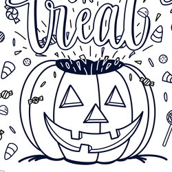 Marvelous Free Trick Or Treat Coloring Page Halloween Sheet